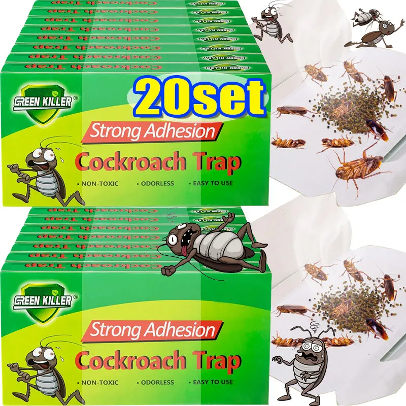 2-20er-Set Kakerlaken-Klebefalle Stark Klebende Haus-Schädlingsbekämpfung Ameisen-Spinnen-Fänger Ungiftige Effektive Kontrolle für Küche und Bad Image