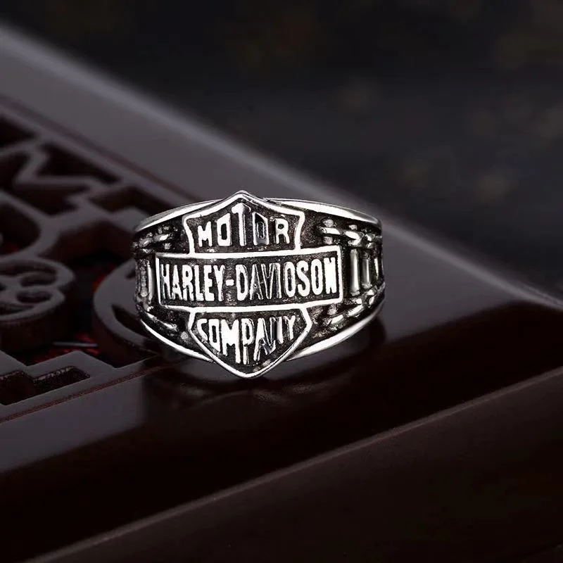 Vintage Punk Hip Hop Ring Männer Frauen Dekoratives Accessoire für Harley Davidson Electra Glide Ultra Classic 1250 S PA 1250S PA1250