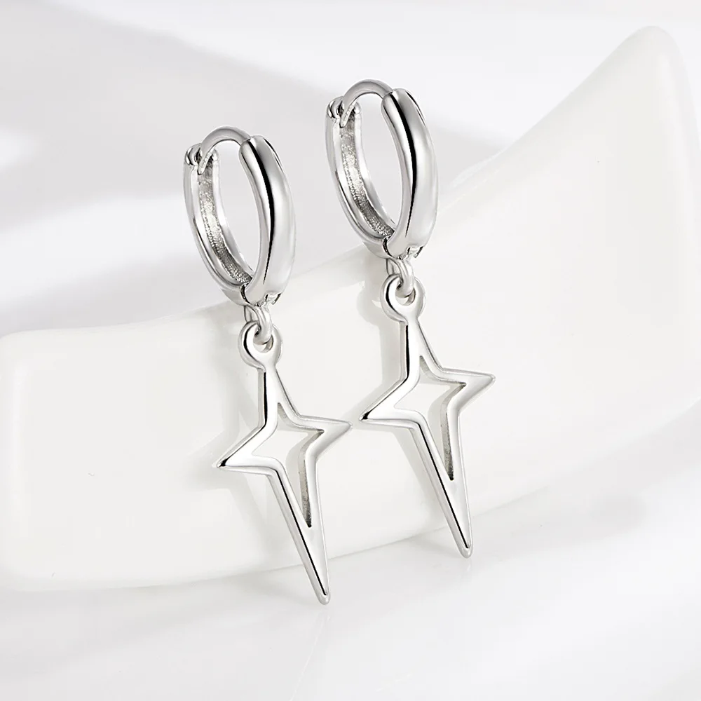 925 Sterling Silber North Pole Star Radiance Ohrringe für Frauen, Hochzeit, Party, modischer Charm-Schmuck Image