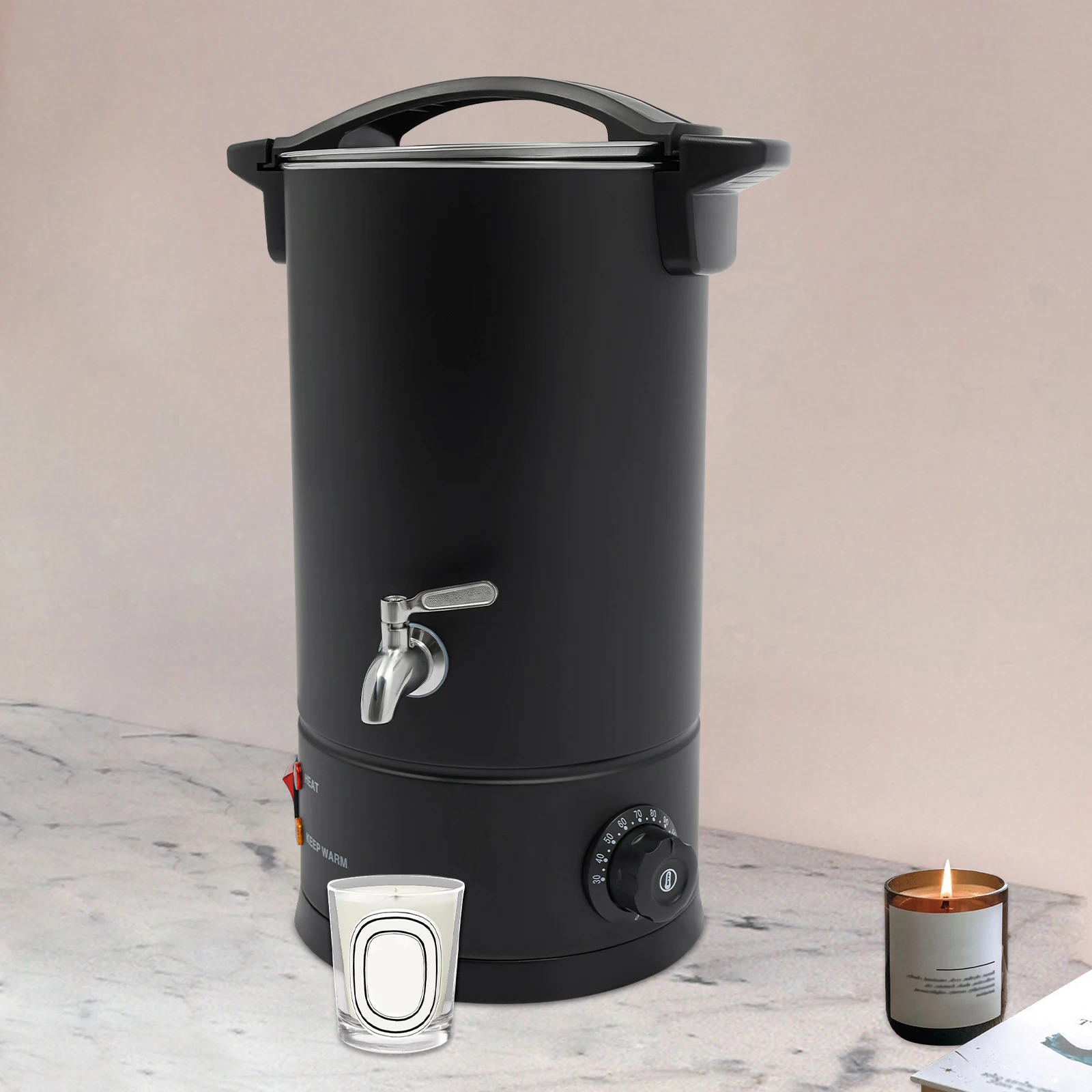 Professioneller Wachsschmelzofen 10 l für die Kerzenherstellung, große Kapazität, einfach zu bedienen und zu reinigen, 30–110 ℃ 1800W