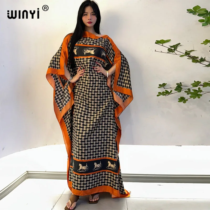 Winyi Kleid Afrika Truthahn Kleider Böhmen drucken Dashiki Frauen muslimischen langen Kaftan Sommer Farbe afrikanische Kleider für Frau Vestido