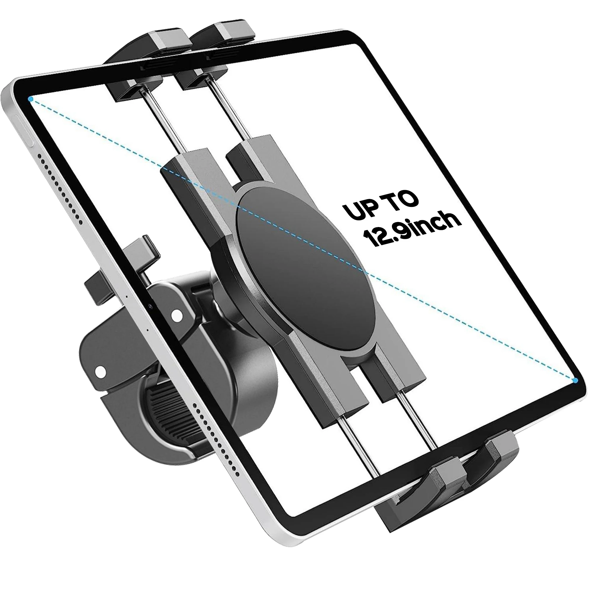 Tablet-Halterung für Spinning-Bike, Tablet-Klemme für Laufband, Indoor-Heimtrainer, Kinderwagen, passend für iPad Pro/Air/Mini 4,7-13 Zoll Image