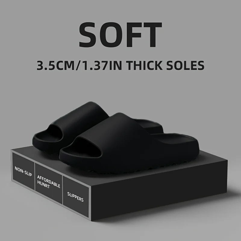 Unisex EVA Slip-on Slides, Rutschfeste Innen- und Außenschuhe, Dicke EVA-Sohle, Braun, Für Alle Jahreszeiten, Zuhause, Strand, Dusche
