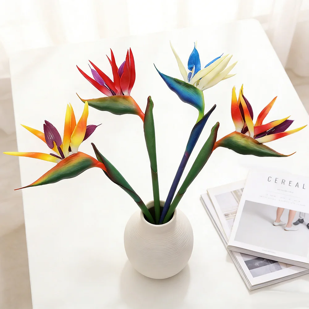 1 Stück Boho-Stil Himmlischer Vogel Simulationsblume, Kunststoff-Dekorationsblumen mit Extra Langen Blumenzweigen für Heim-Tischdekoration Image