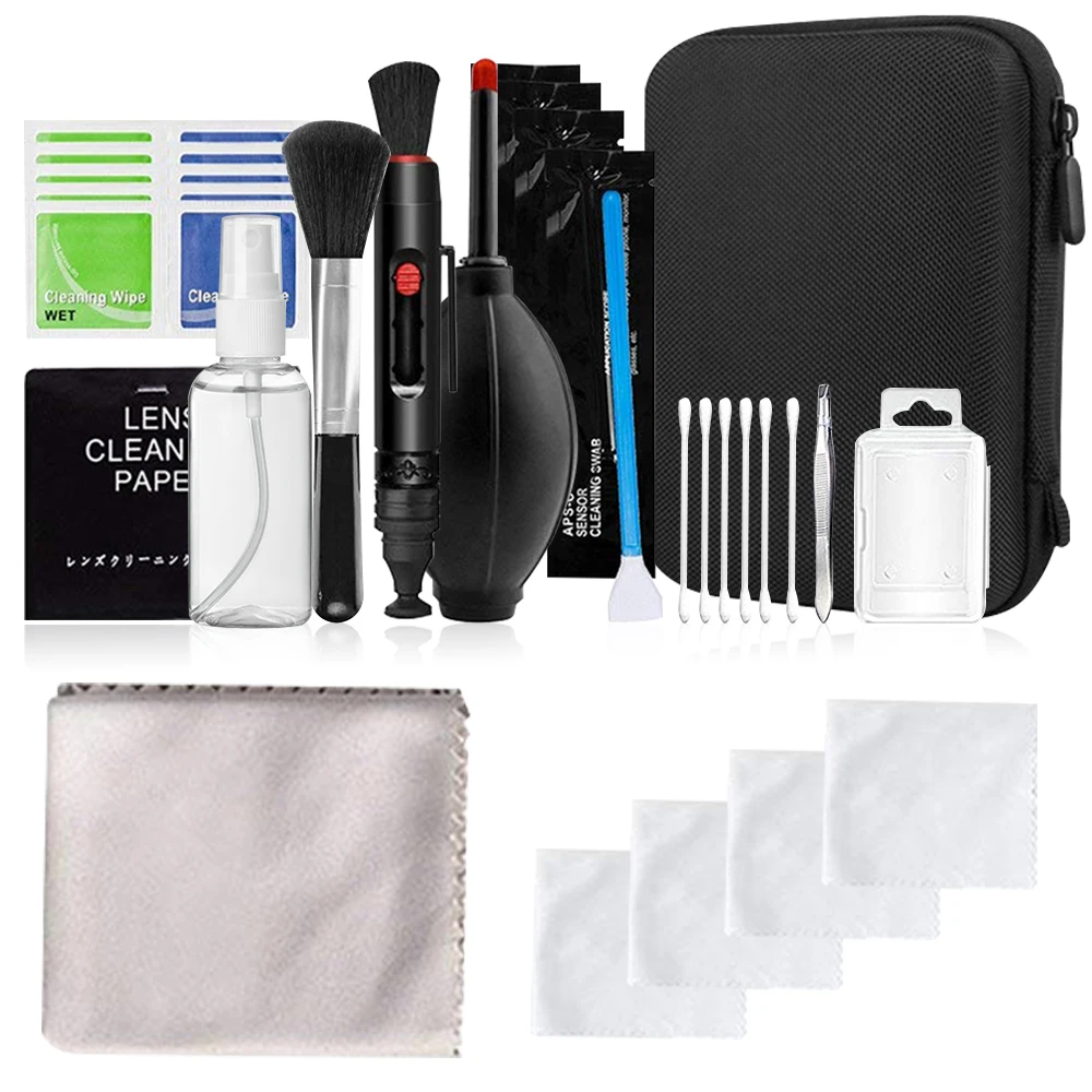 Professionelles DSLR-Kamera-Reinigungsset mit Reinigungstupfern, Mikrofasertücher, Kamera-Reinigungsstift für Sony Fujifilm, Nikon, Canon Image