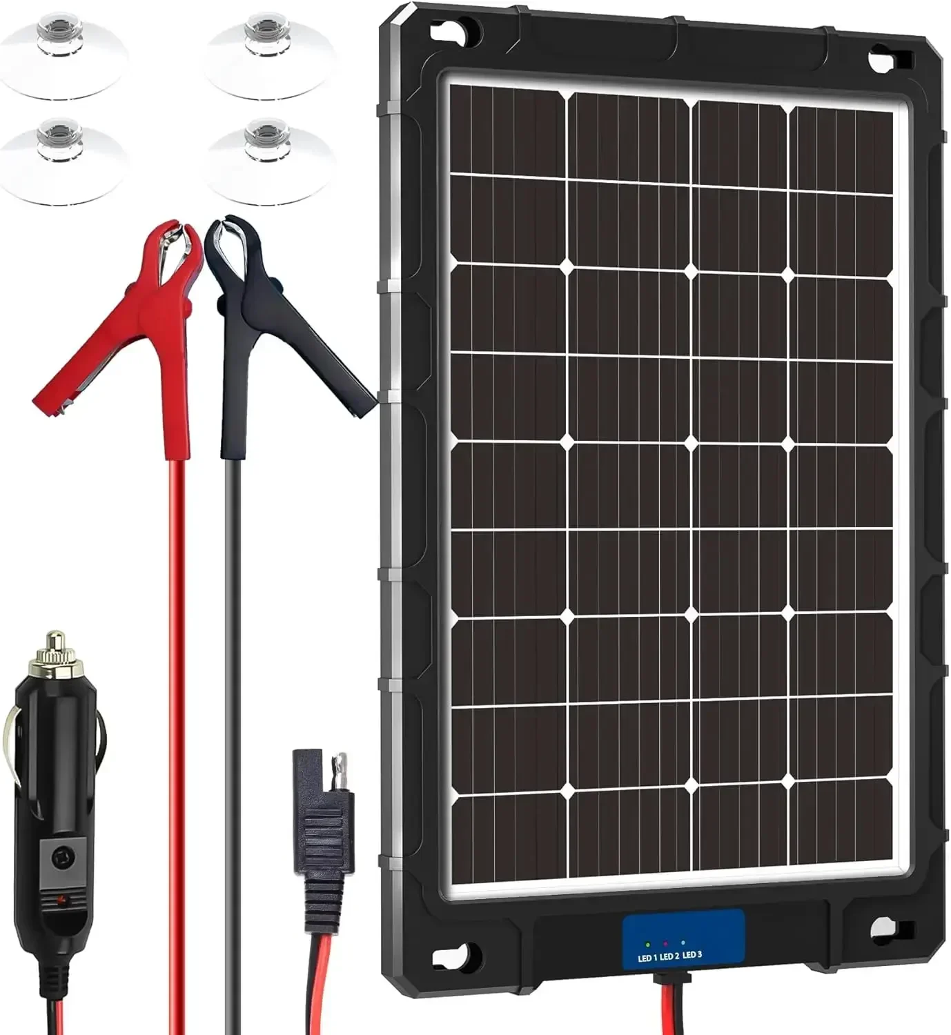 7,5 W/20 W 12 V Solarpanel-Set mit verbessertem Controller für Auto-, Wohnmobile-, Motorrad- und Marineanwendungen Image