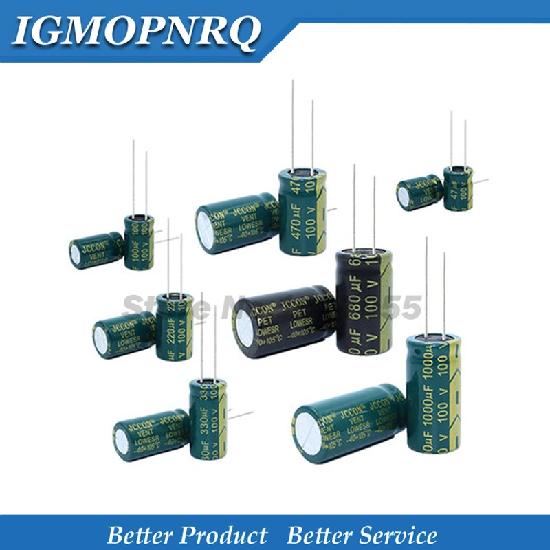 6,3 V 10 V 16 V 25 V 35 V 50 V 100 V 400 V Hochfrequenz-Aluminiumkondensator mit niedrigem ESR 100 UF 220 UF 330 UF 470 UF 680 UF 1000 UF 2200 UF 3300 UF Image