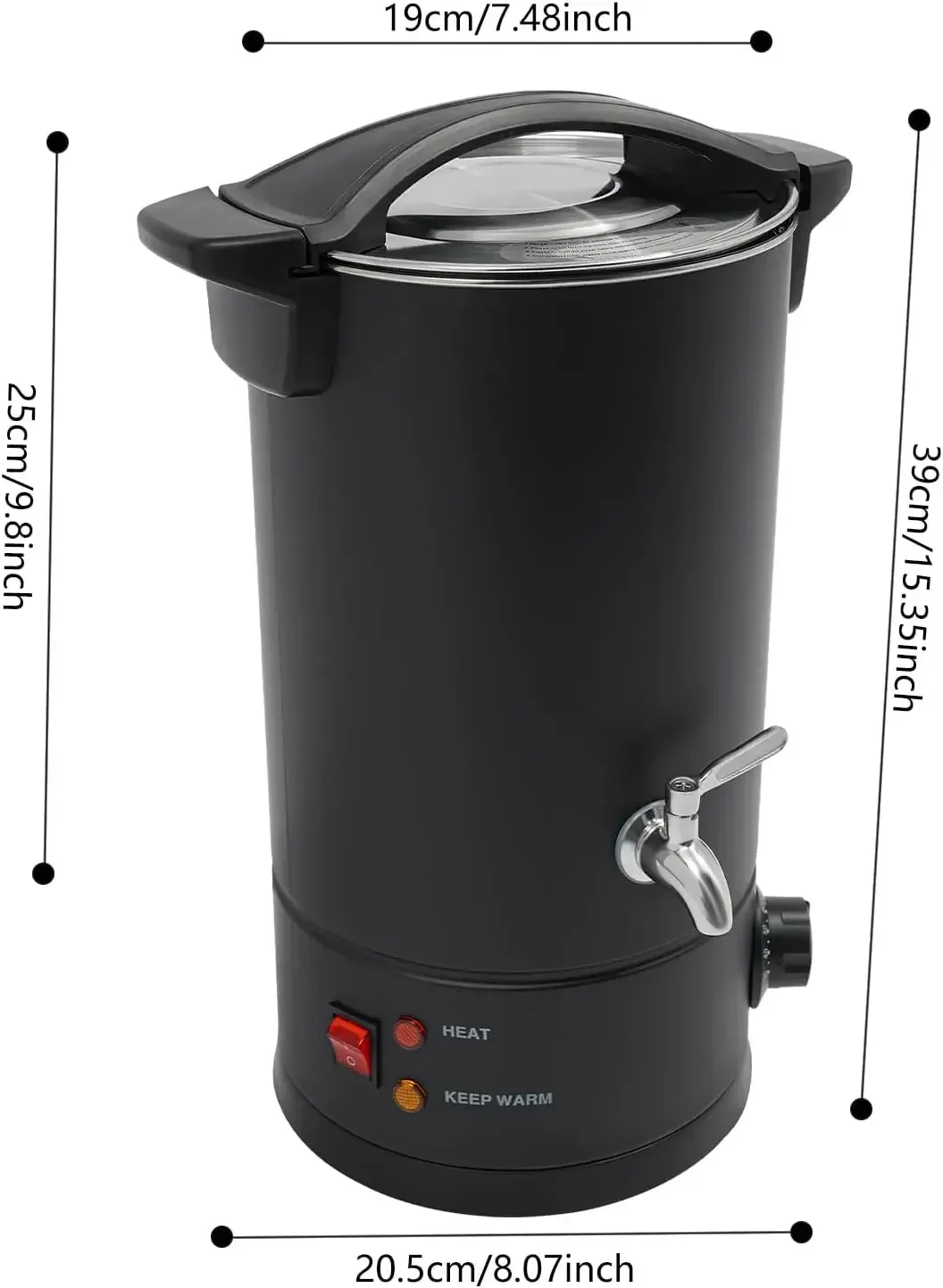 NEUES 10L Wachsschmelzgerät für die Kerzenherstellung, 1800W elektrischer Wachsschmelztopf, Edelstahl-Kerzenwachsschmelzer mit Ausgießer, Heizgerät 30-110 ° C Image