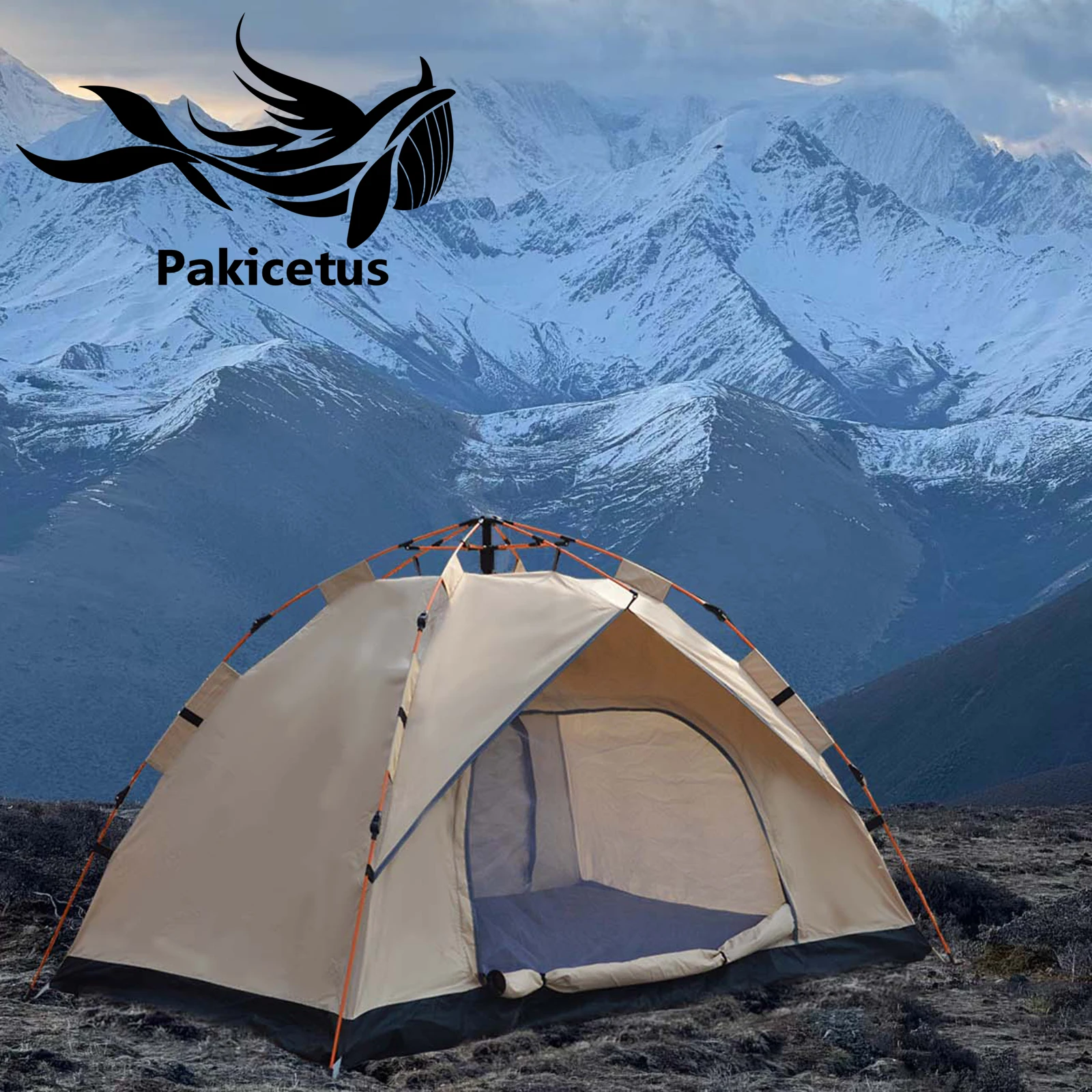 Pakicetus Sofort Aufbaubares Pop-Up-Zelt, Wasserdichter Sonnen- & Regenschutz für Camping Strand Angeln Image