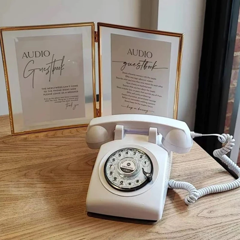 CHEETA Factory Sale Audio Guest Book Phone Wedding Antique Telephone Audio Guest Book Purple Phone Vintage Retro Old