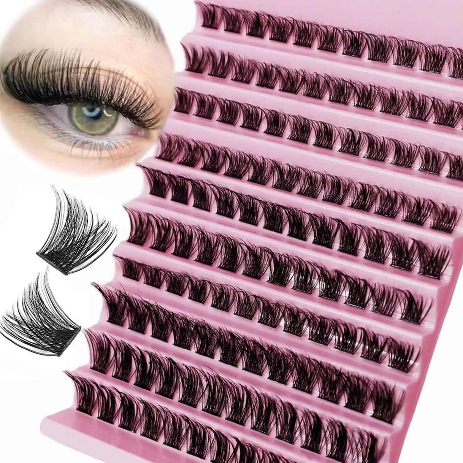 120 Stück Wispy Einzelwimpern-Cluster 8-16mm Natürlicher Look D-Curl Flauschige Wimpernverlängerungen für Wimpernverbesserungen Image