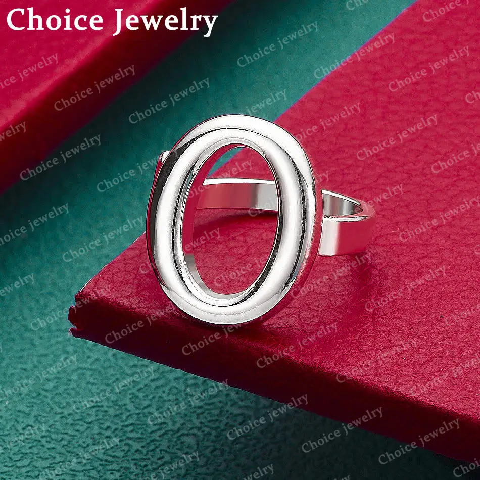 Runder offener Ring aus 925er-Sterlingsilber für Damen und Herren, Modeschmuck, schlichte, klassische Party-Accessoires, Geburtstagsgeschenke Image