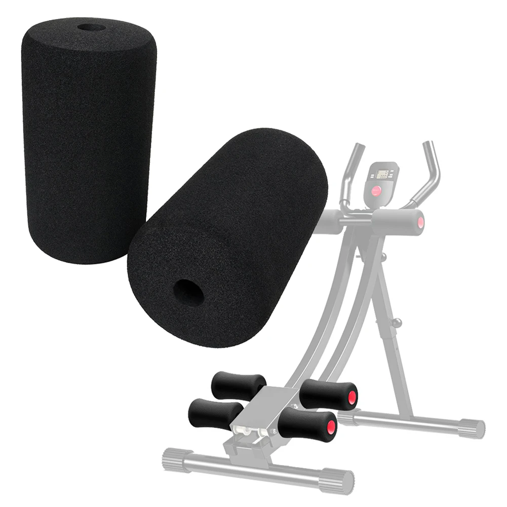 2-teilige Fußschaumpolster, schwarze Schaumstoffrollen, Ersatz für Beinverlängerung für Hantelbank, Heimbank und Trainingsgeräte im Fitnessstudio Image
