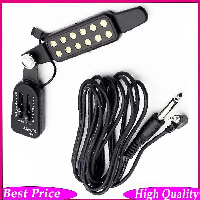 12-Loch Akustikgitarren-Tonabnehmer Magnetischer Schallwandler Controller Audiokabel Professionelles Metall-Gitarren-Tonabnehmer-Zubehör Image