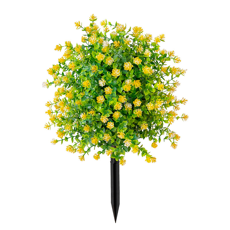 Artificial Potted Trees with Ground Stakes, UV-Resistant Camellia Shrubs, Indoor Outdoor Decoration Decoration in Summer and Autumn, Home Garden Wedding Settings, House Plants Decor