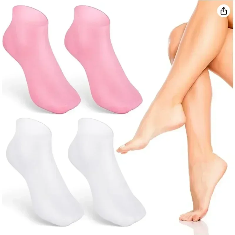 1 Paar feuchtigkeitsspendende Silikonsocken, Peeling-Gel-Fersensocken, Hornhaut, rissige abgestorbene Haut, Entfernen, Schutz, Schmerzlinderung, Fußpflege Image