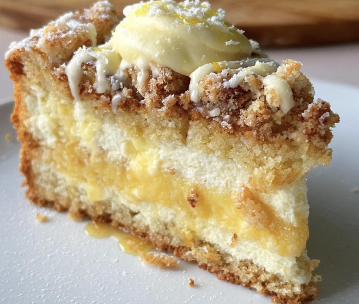 Ricetta della torta sbriciolata al limone e crema di cocco, ricetta facile per un dessert, PDF stampabile