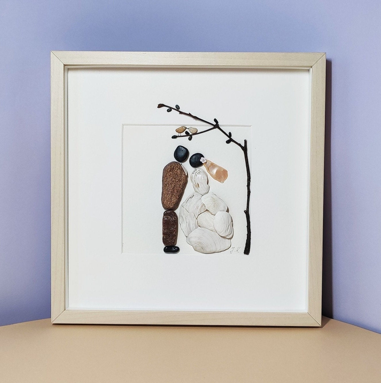 Regalo di nozze unico, regalo personalizzato per coppia di sposi, matrimonio con ciottoli artistici, foto di nozze, cornice per regali di nozze, matri