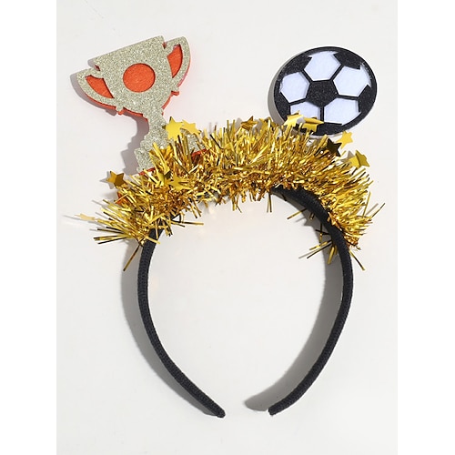 Statement-Stirnband aus Polyester für Damen, extragroß, auffälliges Design mit mehreren Nationalflaggen, perfekt zum Anfeuern bei Fußballspielen, zur Unterstützung der Fans und für den sportlichen Alltag. Image