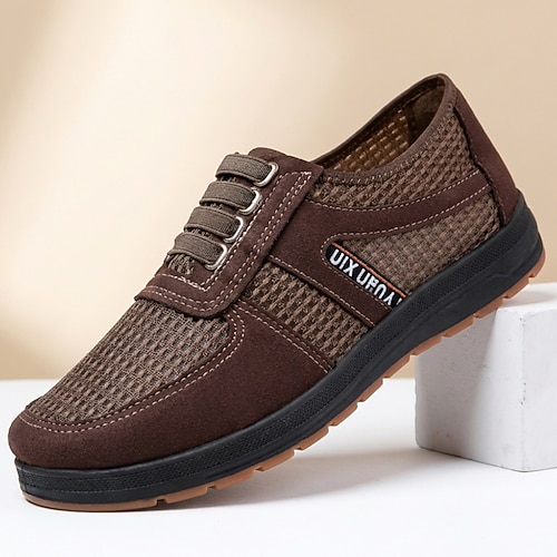 Braune Herren-Freizeitschuhe zum Schnüren, leicht, atmungsaktiv und bequem – ideal für Alltag, Reisen, Pendeln, Wochenendausflüge und lässige Freizeitkleidung. Image