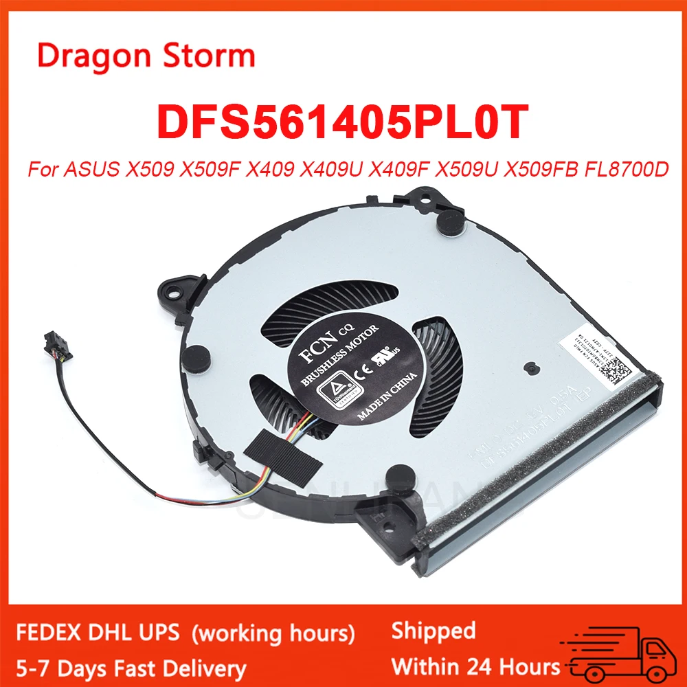 Neue DFS561405PLOT 13NB0MTOTO1311 Notebook CPU Kühlung 5V 0,5 A Für ASUS X409 X409F X509 X509F A509 X409FA CPU Kühler kühler Fan Image