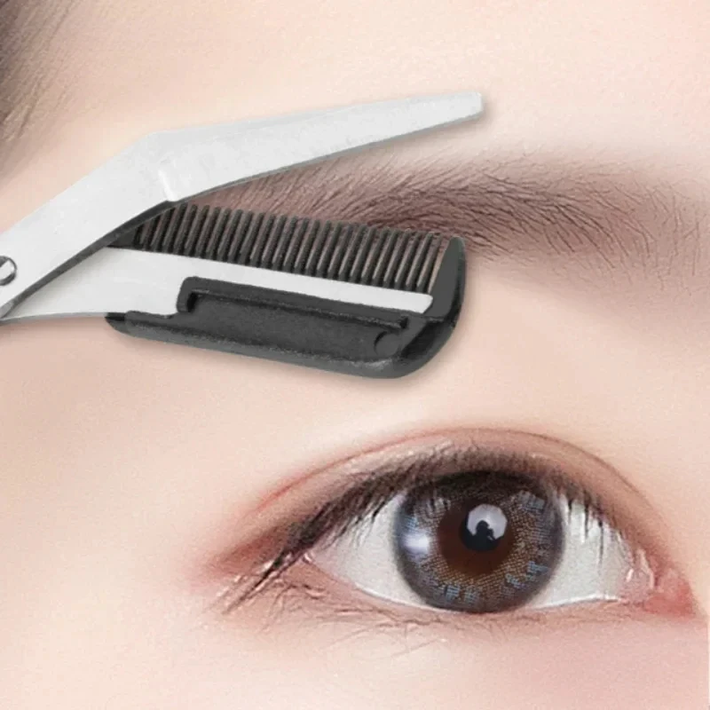 Augenbraue Trimmer Schere Schwarz Augenbraue Schere Mit Kamm Haar Entfernung Rasierer Augenbraue Gestaltung Make-Up Werkzeug Edelstahl Image