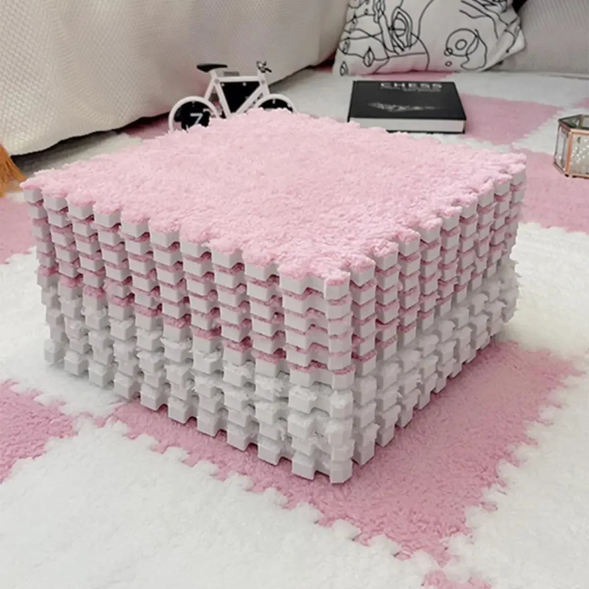 Weiche Plüsch Kinder Matte Babe Spielzeug Eva Schaum Puzzle Teppich Warme Kinder Spielen Matten Ineinandergreifende Teppiche Infant Teppich 30*30*1 cm Image