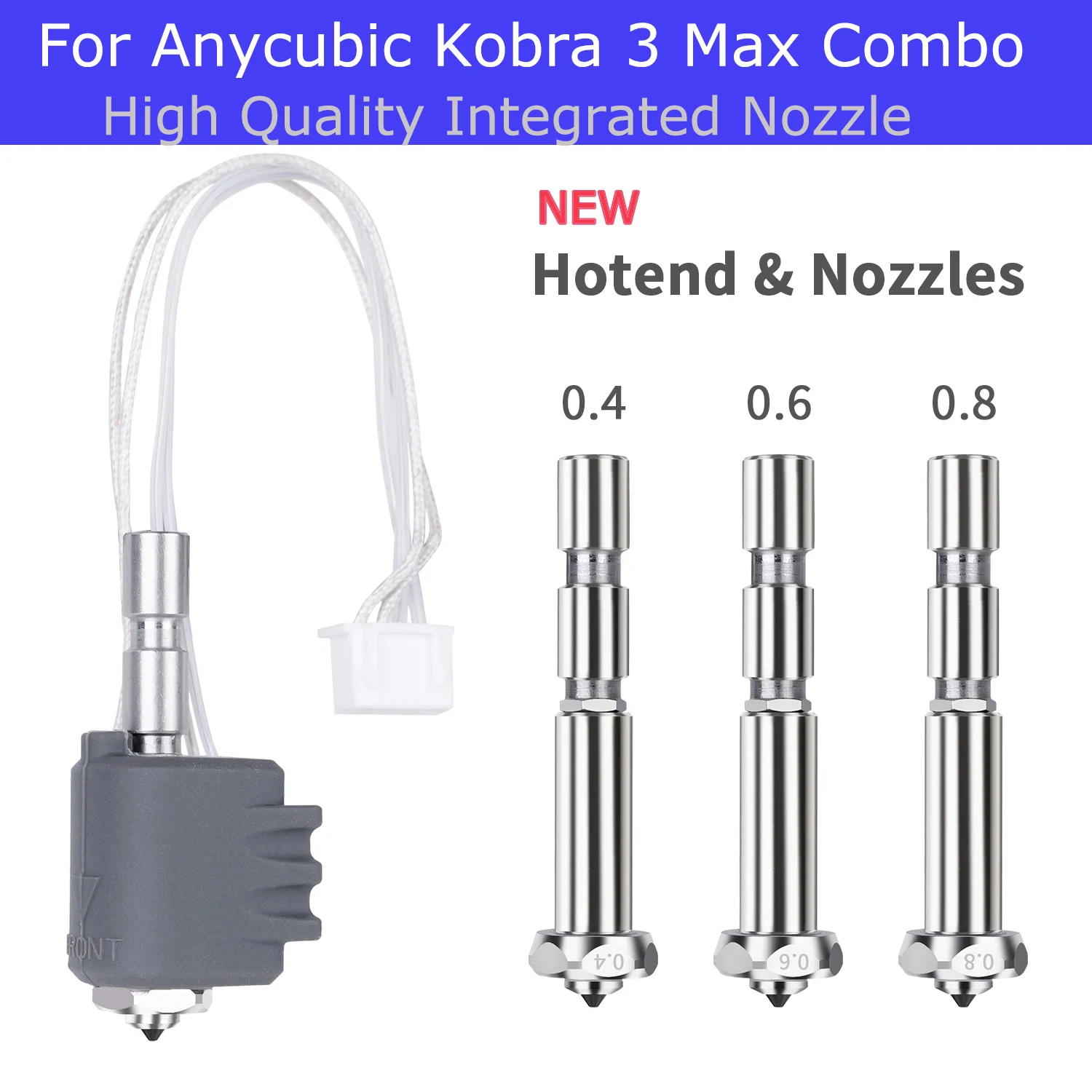 Für Anycubic Kobra 3 Max Hotend 0,4 0,6 0,8 mm Hotend für Kobra 3 Max Combo Quick-Swap integrierte Düse aus gehärtetem Stahl Image