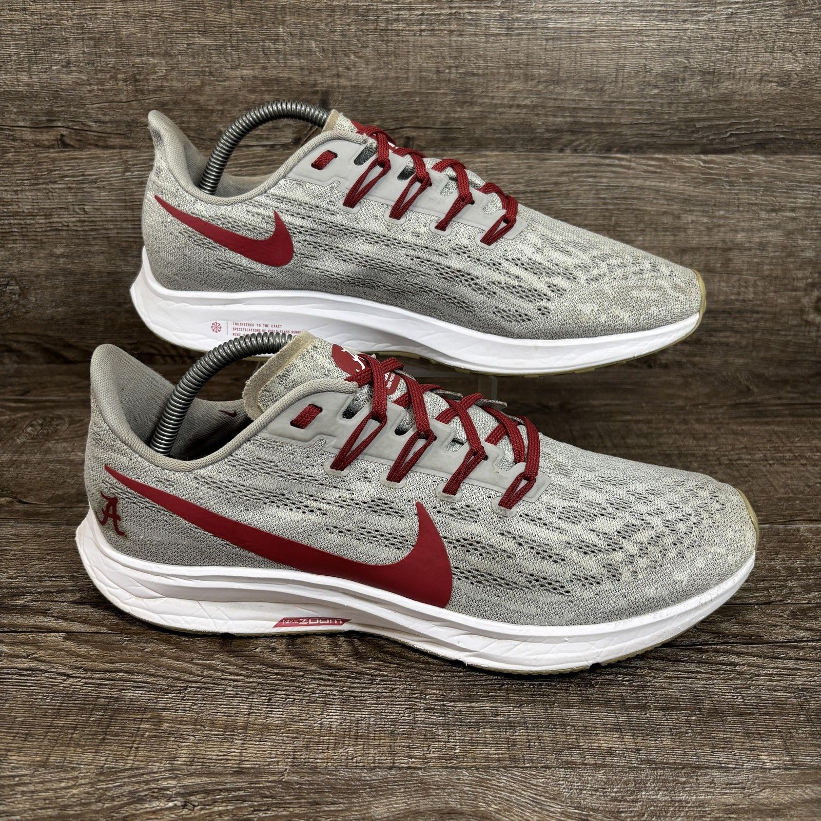 Nike Shoes | Alabama Crimson Tide Shoes Men's 11 Gray Nike Air Zoom Pegasus 36 Sneaker Bama | Color: Gray | Size: 11