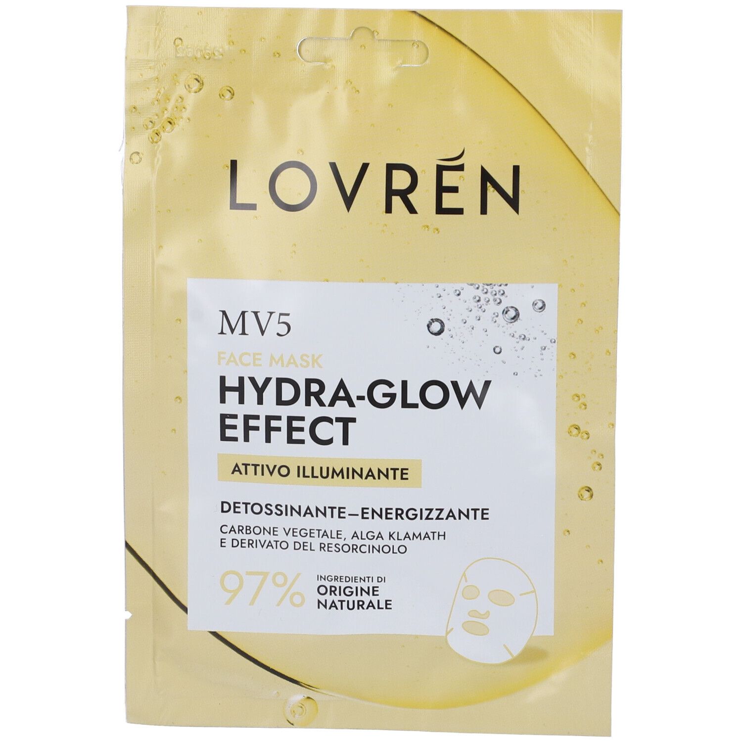 Lovren MV5 Hydra-Glow Effect Maschera Viso Illuminante 1 pz viso