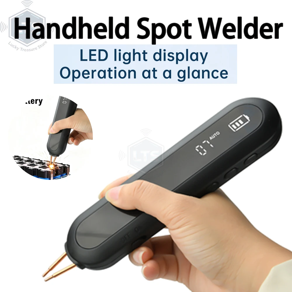 12-stufig Einstellbarer Handgehaltener Punktschweißer Mini Tragbares 9-Stufen LED-Beleuchtungs-Set 18650 Lithium-Batterie DIY Schweißwerkzeug-Kit Image