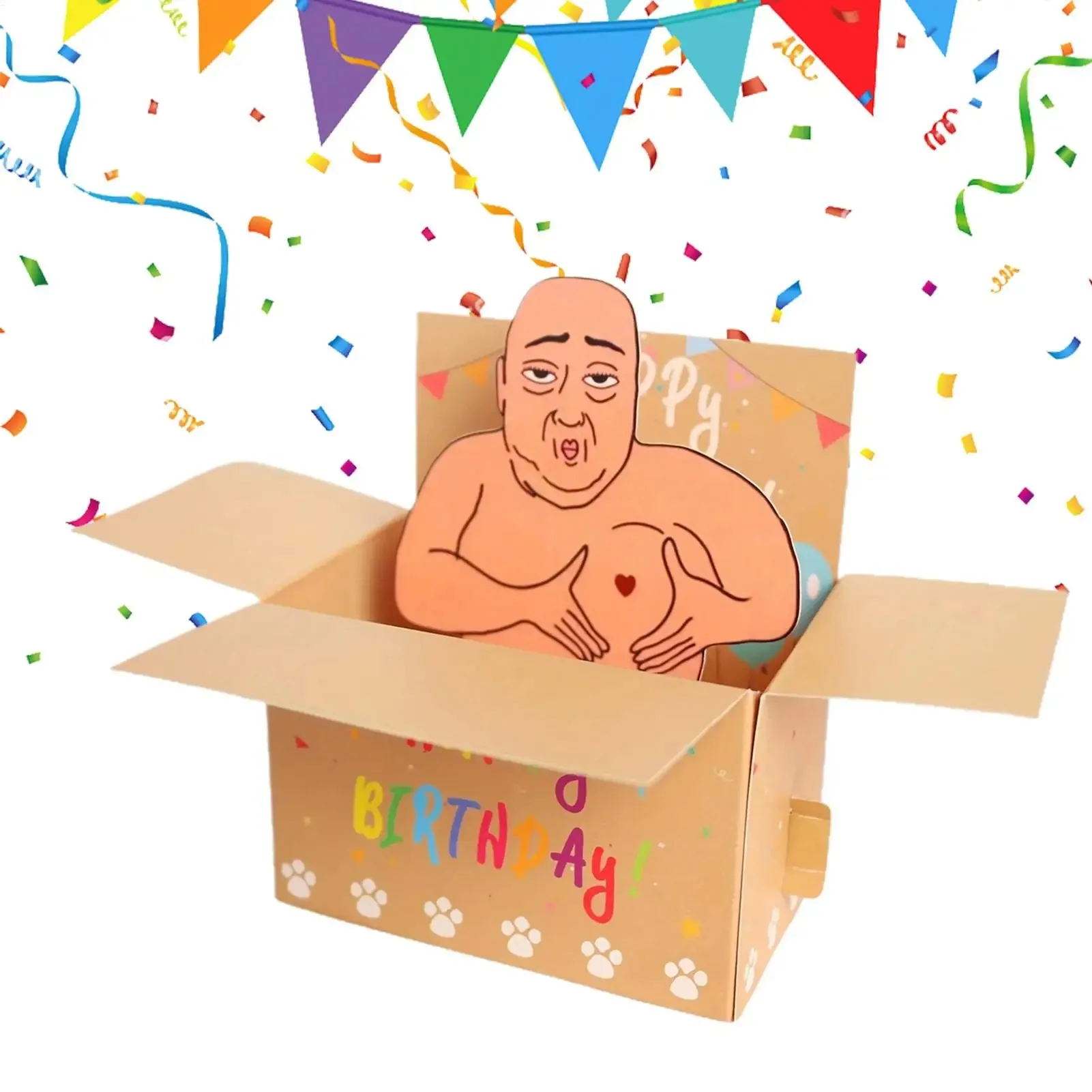 Lustige Geburtstagskarte, 3D-Charakterdesign, Papier, Party-Einladung, perfektes Geschenk für Familie, Freunde und Kollegen Image