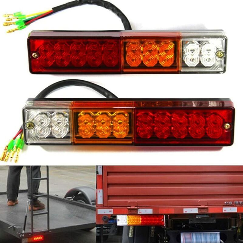Odipie - Luci Per Rimorchio A Led 2 Pezzi 12v, Luci Posteriori A Led Universali Luci Di Retromarcia Da 20 Led Indicatori Di Direzione Dei Freni Illuminazione Fanale Posteriore Per Camion Con Rimorchio Trattore