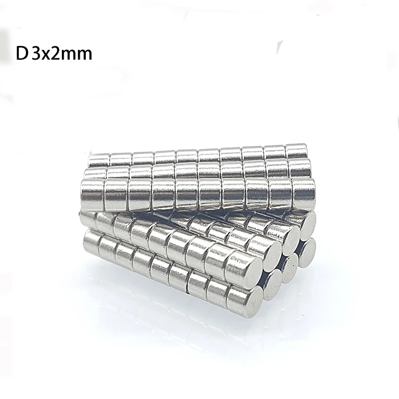 50/100 Stück 3 x 2 mm runde Magnete – 100/500 Stück kleine starke Magnete für Heimwerker und Bastelarbeiten Image
