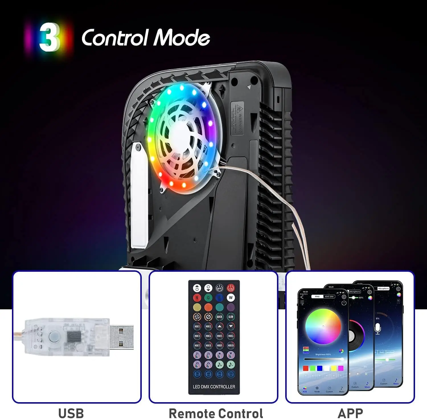 RGB LED Licht Streifen Für PS5 Pro/Slim/Fat Original Konsole 8 Farben 400 + Effekte DIY Dekoration Gaming Atmosphäre lichter Für PS5 Image