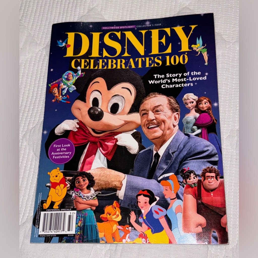 Disney Other | Disney Celebrates 100 Hollywood Spotlight Magazine Collector's Issue 2023 | Color: Blue/Yellow | Size: Os