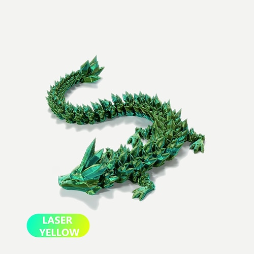 3D-gedruckter Kristalldrache, Edelsteindrache, 3D-bewegliches Drachenspielzeug, drehbar und Drache, chinesische, flexible, realistische Verzierung Image