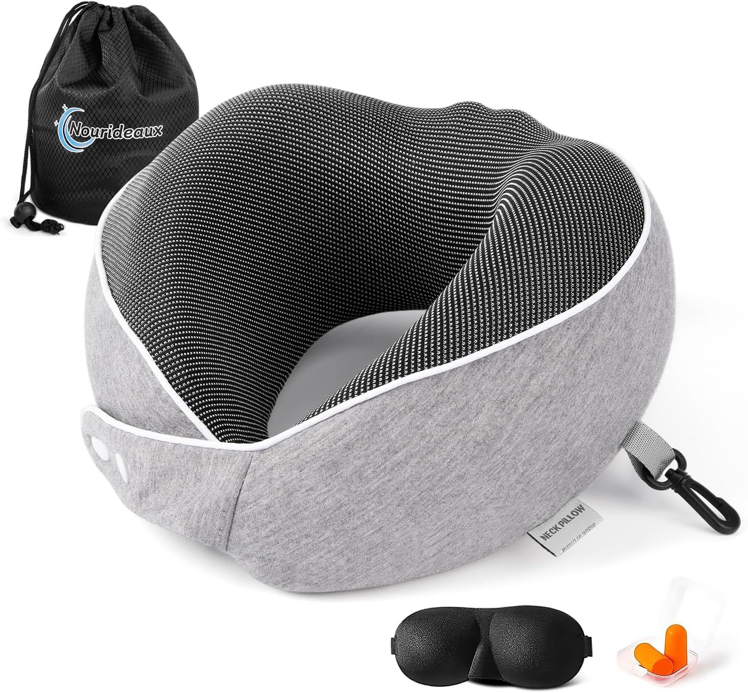 Cuscino cervicale Nourideaux grigio – viaggio in aereo 1 St