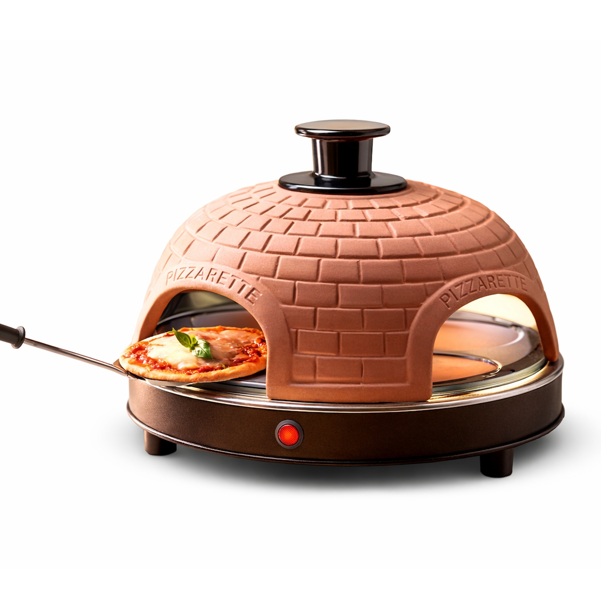 Emerio Pizzarette Original – Pizzaofen für 4 Personen – Handgefertigte Terrakotta-Haube – PO-115985 – 900 W Image