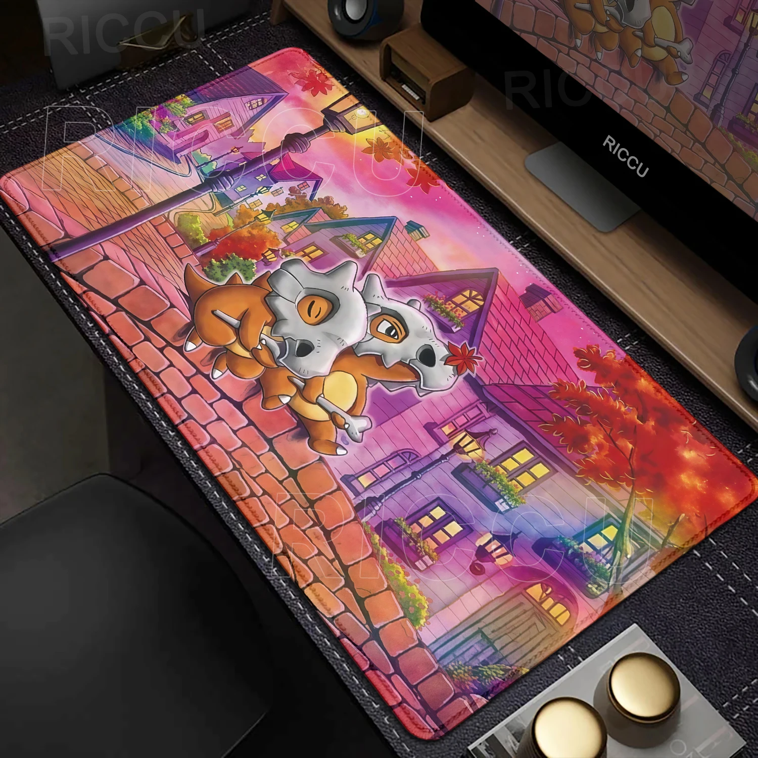 Kawaii Cubone Großes Mauspad Gamer XXL Pc Tastatur Mauspad Tapis Souris Gaming HD P-Pokemons Gummi Mousepad Schreibtischzubehör Image