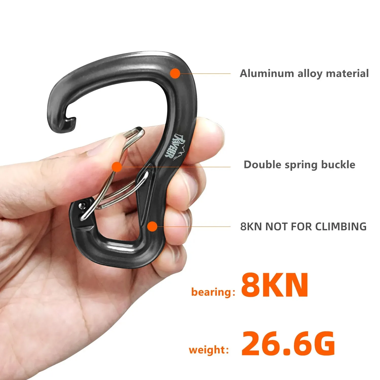 Doppelte Sicherungsschnalle für Outdoor-Hängematte, multifunktionale Aufhängeschnalle aus Aluminiumlegierung, Schnellverschluss für Camping-Hängematte