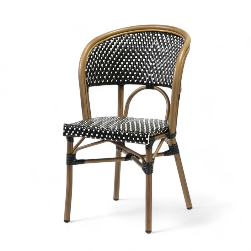 Bistromania Terrassenstuhl BEAUBOURG - Schwarz-weißes Geflecht. Image