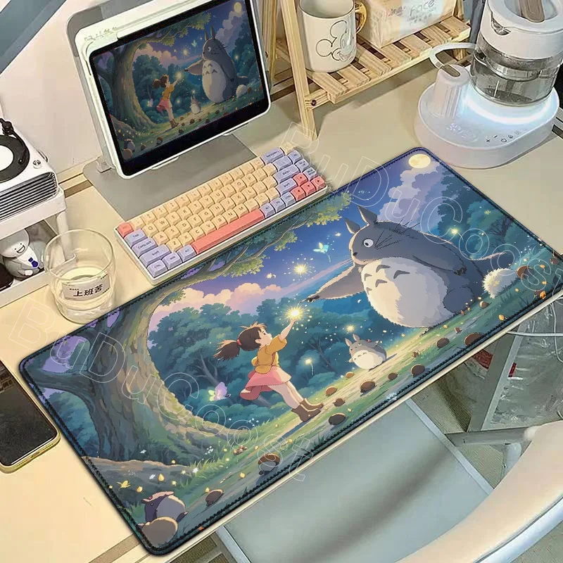 Mauspad Lockedge Anime T-Totoros Mauspad Laptop Gaming Zubehör Neues Computerspiel Tastatur Schreibtischunterlage XXL Mauspad als Geschenk Image