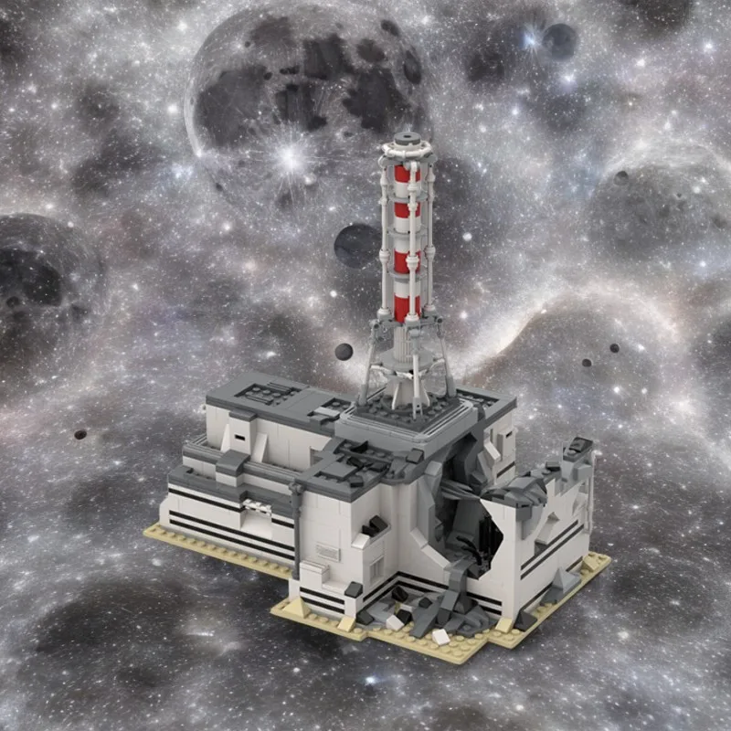 853-teiliges Set mit großen historischen Diorama-MOC-Bausteinen – Modell für nukleare Pflanzenveranstaltungen – pädagogische Anzeige für das Studium. Image