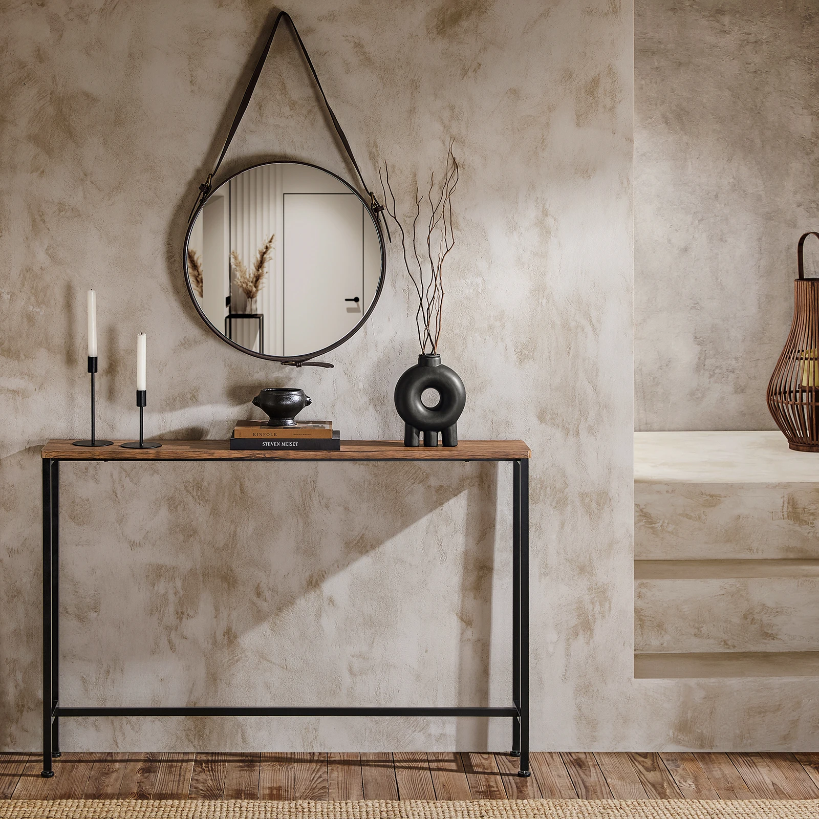 SoBuy FSB19-XL-N Vintage Konsolentisch Metall Flurtisch Dekotisch Sideboard Beistelltisch BHT ca: 120x80x20cm