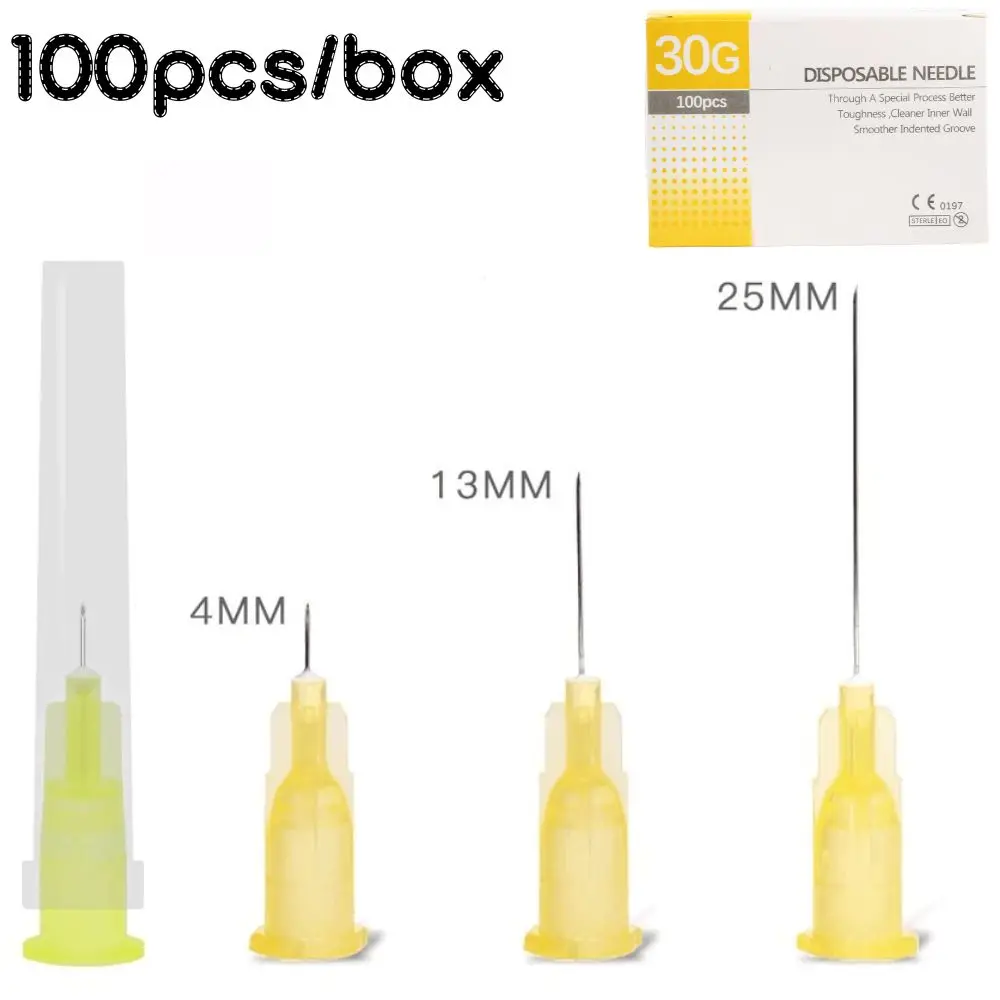 100 teile/schachtel 30G 4mm 13mm Einweg Nadel Kleine Schmerzlose Tattoo Nadel Injektion Nadel chirurgische werkzeug Image