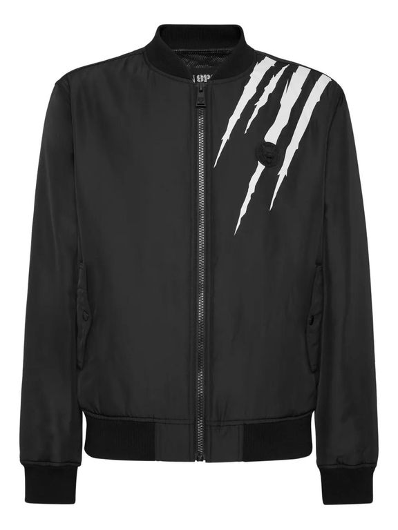 Scratch Bomber Jacket - Black - Philipp Plein Jackets