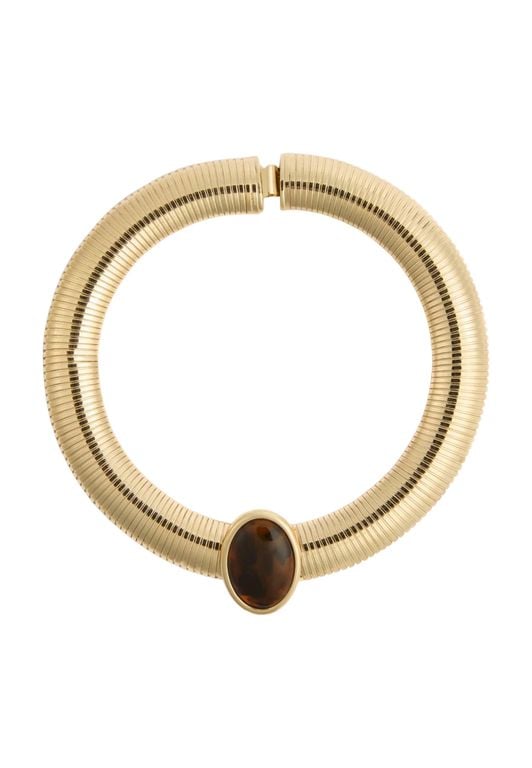 Necklace With Metal Stud - Metallic - Liviana Conti Necklaces