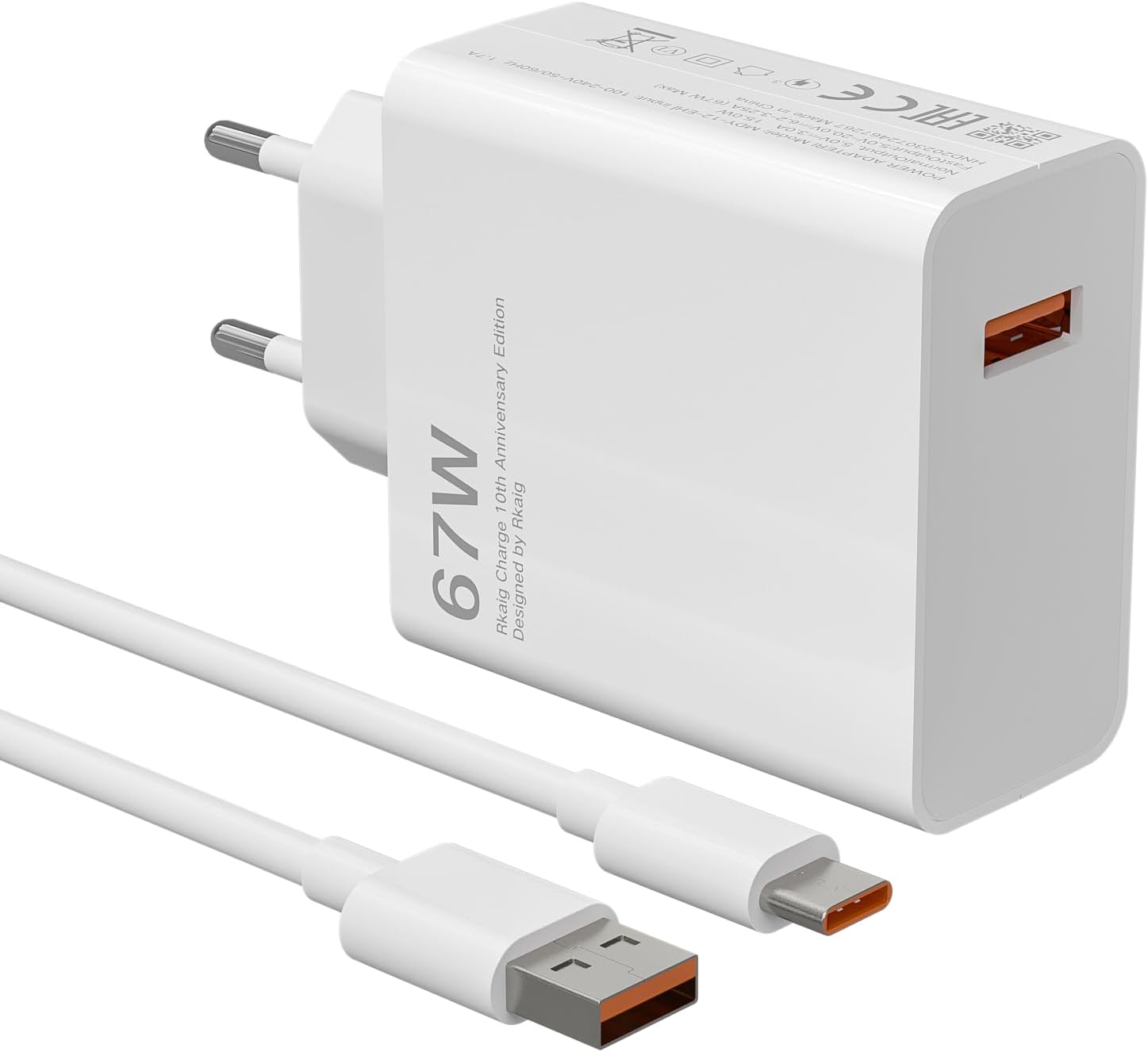 1-pack Caricabatterie Rapido Usb Da 67 W Per Xiaomi 14t 13t 5g, Caricabatterie Turbo Con Cavo Usb-c Da 6 A Per Xiaomi Redmi Note 15 14 13 12 11 10 Pro 5g, 14/13/12/11 Ultra/12 Lite/12x, Poco M6 X6 X5