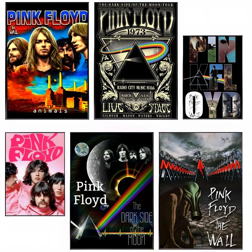 Poster HD, wasserfest, selbstklebend, Wandposter, Kunst, lebendige Heimdekoration, Geschenk, T-The Pink Floyd Band Image